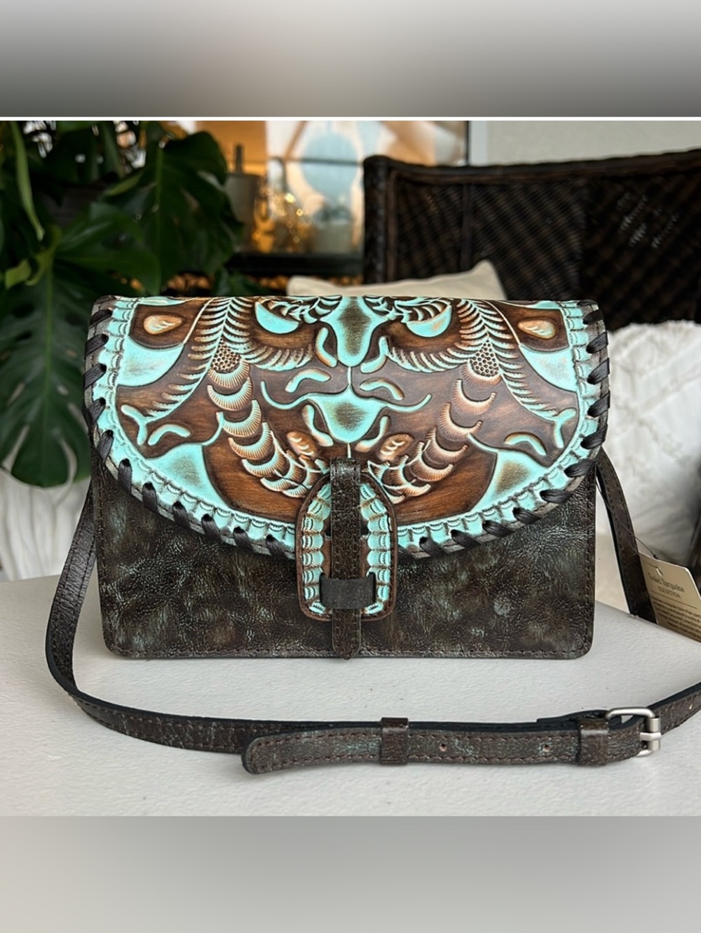 PATRICIA NASH Lanza Turquoise crossbody bag